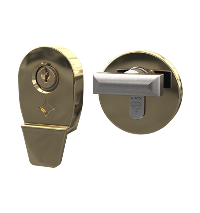 Finger Pull Escutcheon Thumb Turn / Gold